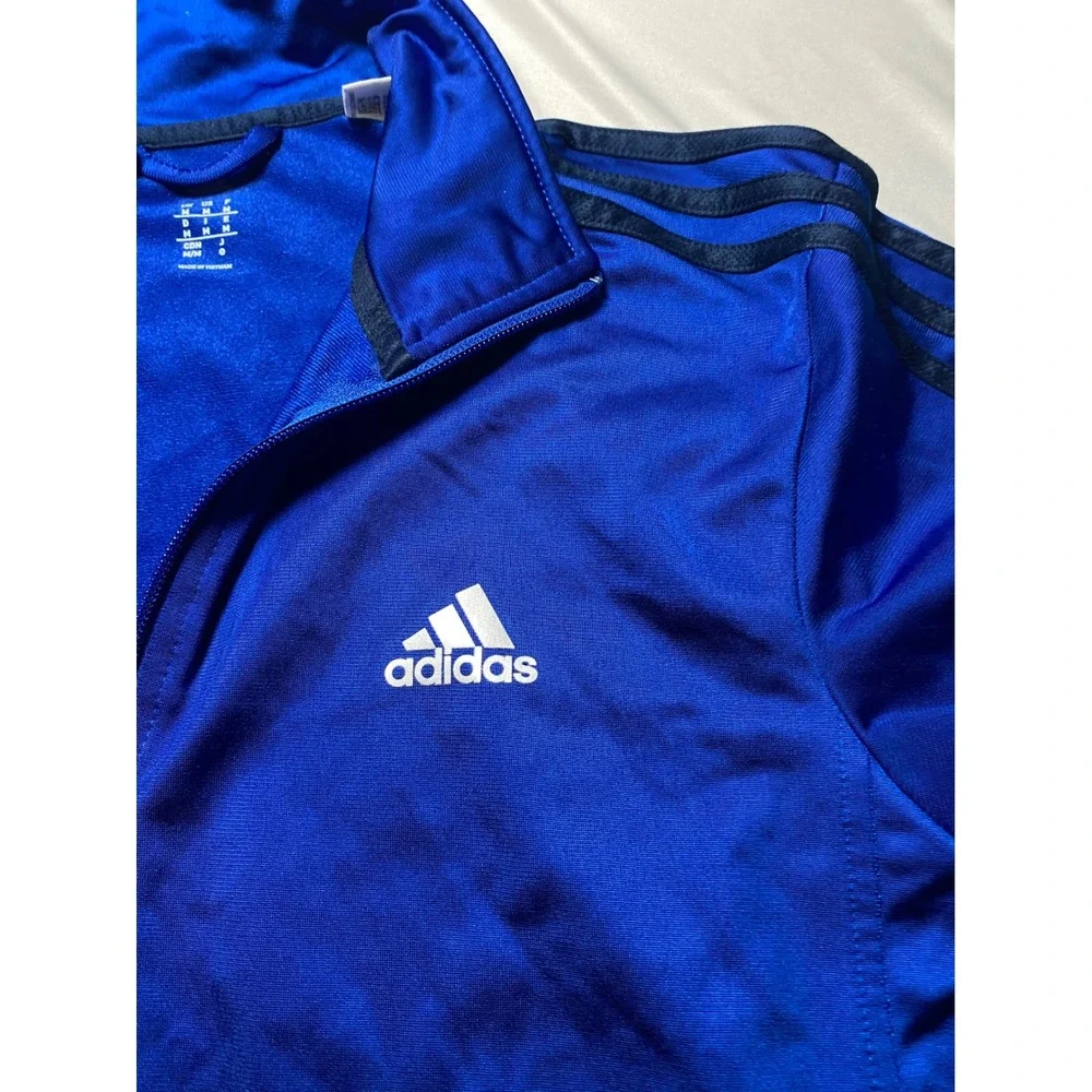 Adidas Mens Blue Three Stripe Full Zip Track Jacket S90419 Size Medium